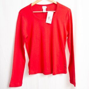 NWT Calvin Klein Women's Long Sleeve Shirt Red LG